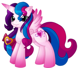 Size: 1000x867 | Tagged: safe, artist:emeraldpony, heart bright, alicorn, pony, g3, g3.5, female, heart, heart eyes, mare, simple background, solo, transparent background, wingding eyes