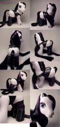 Size: 1096x2320 | Tagged: safe, artist:woosie, earth pony, pony, g3, 2011, amy lee, boots, clothes, corset, customized toy, female, irl, mare, photo, ponified, shoes, socks, solo, striped socks, toy