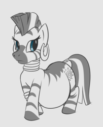 Size: 732x900 | Tagged: safe, artist:lowkey, zecora, pony, zebra, g4, belly, fat, female, simple background, solo, zecobese