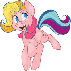 Size: 660x651 | Tagged: safe, artist:frostadflakes, toola-roola, earth pony, pony, g3, colored pupils, female, happy, mare, open mouth, running, simple background, smiling, solo, transparent background