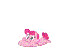 Size: 550x400 | Tagged: safe, artist:php27, pinkie pie, earth pony, pony, g4, animated, boing, bouncing, chubby, fat, female, frame by frame, gif, mare, no pupils, pudgy pie, simple background, solo, white background