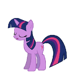 Size: 400x400 | Tagged: safe, artist:drud14, twilight sparkle, pony, unicorn, g4, animated, female, gif, glitch, mare, shocked, show accurate, simple background, solo, transparent background, twilight sparkle (unicorn)