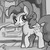 Size: 1024x1024 | Tagged: dead source, safe, artist:dhui, pinkie pie, earth pony, pony, g4, female, mare, monochrome, smiling, solo, sugarcube corner