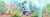 Size: 1500x512 | Tagged: safe, artist:theartrix, applejack, fluttershy, pinkie pie, rainbow dash, rarity, spike, twilight sparkle, dragon, earth pony, pegasus, pony, unicorn, g4, cartoony, chase, crossover, derp, female, male, mane seven, mare, punch, rayman, rayman origins, running, scroll, style emulation, tongue out