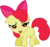 Size: 539x511 | Tagged: safe, artist:rhubarb-leaf, apple bloom, earth pony, pony, g4, bedroom eyes, female, filly, floppy ears, show accurate, simple background, solo, transparent background, vector