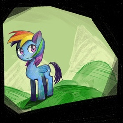 Size: 1000x1000 | Tagged: safe, artist:lentoto, rainbow dash, pegasus, pony, g4, female, mare, smiling, solo