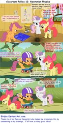 Size: 900x1757 | Tagged: safe, artist:birdco, apple bloom, scootaloo, sweetie belle, earth pony, pegasus, pony, unicorn, g4, butt, classroom follies, clubhouse, comic, crusaders clubhouse, cutie mark crusaders, female, filly, jetpack, plot, rocket, scootabutt, scooter, stupidity