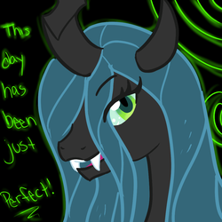 Size: 1000x1000 | Tagged: safe, artist:cassie-chan55, queen chrysalis, changeling, changeling queen, g4, female, solo