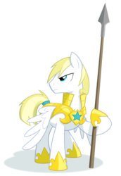 Size: 2000x2900 | Tagged: safe, artist:equestria-prevails, oc, oc only, oc:cloud skipper, pegasus, pony, armor, frown, guard, high res, male, simple background, soldier, solo, spear, spread wings, stallion, stern, transparent background, vector, weapon, wings down