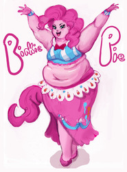 Size: 850x1150 | Tagged: safe, artist:theamericandream, pinkie pie, human, g4, armpits, bbw, belly button, fat, female, humanized, muffin top, obese, piggy pie, pony coloring, pudgy pie, solo