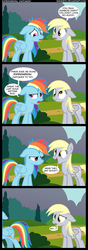 Size: 1125x3186 | Tagged: dead source, safe, artist:veggie55, derpy hooves, rainbow dash, pegasus, pony, g4, comic, duo, duo female, female, floppy ears, mare