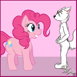 Size: 500x500 | Tagged: safe, artist:renaayama, pinkie pie, earth pony, pony, g4, animated, eaten alive, eyes closed, female, femdom, furry, gif, implied death, instant digestion, licking, licking lips, mare, oral vore, pinkie pred, pinkiedom, tongue out, vore