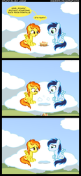 Size: 932x2014 | Tagged: dead source, safe, artist:veggie55, soarin', spitfire, pegasus, pony, g4, cloud, colt, colt soarin', comic, cutie mark, duo, female, filly, filly spitfire, food, male, on a cloud, open mouth, pastry, pie, reality ensues, sad, sitting, sitting on a cloud, speech bubble, spread wings, that pony sure does love pies, wings, younger