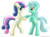 Size: 1500x1105 | Tagged: safe, artist:smockhobbes, bon bon, lyra heartstrings, sweetie drops, earth pony, pony, unicorn, g4, bipedal, eye contact, female, fluffy, holding hooves, lesbian, looking at each other, mare, ship:lyrabon, shipping, simple background, smiling, transparent background