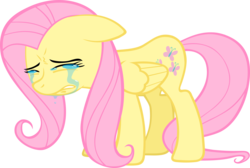 Size: 3159x2123 | Tagged: safe, artist:kurokaji11, fluttershy, pegasus, pony, g4, crying, female, floppy ears, high res, mare, sad, simple background, solo, transparent background, vector