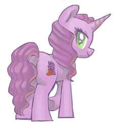 Size: 720x800 | Tagged: safe, artist:needsmoarg4, berry punch, berryshine, pony, unicorn, g4, butt, female, looking at you, mare, plot, race swap, simple background, smiling, solo, white background