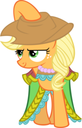Size: 3764x5852 | Tagged: safe, artist:mysteriouskaos, applejack, earth pony, pony, a canterlot wedding, g4, bridesmaid dress, clothes, dress, female, hat, mare, simple background, smiling, smirk, solo, transparent background, vector
