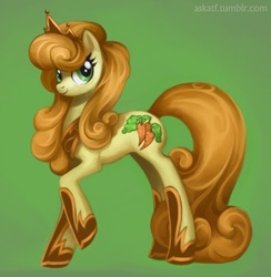 Size: 541x555 | Tagged: safe, artist:sugarsongart, carrot top, golden harvest, earth pony, pony, g4, female, jewelry, mare, princess, simple background, smiling, solo, tiara