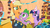 Size: 1280x720 | Tagged: safe, screencap, applejack, spike, twilight sparkle, dragon, earth pony, pony, unicorn, g4, season 2, secret of my excess, bipedal, book, bookshelf, eye contact, female, flower, golden oaks library, hat, hug, looking at each other, male, mare, party hat, smiling, trio, unicorn twilight, wingless spike