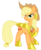 Size: 4105x5000 | Tagged: safe, artist:equestria-prevails, artist:jennieoo, applejack, earth pony, pony, g4, absurd resolution, alternate hairstyle, armor, element of honesty, female, hair tie, hoof shoes, looking at you, mare, raised hoof, show accurate, simple background, smiling, solo, transparent background, vector