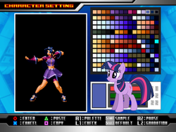 Size: 638x480 | Tagged: artist needed, safe, color edit, twilight sparkle, human, pony, unicorn, g4, athena asamiya, crossover, female, king of fighters, mare, midriff