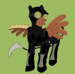Size: 900x892 | Tagged: safe, artist:irkengeneral, oc, oc only, pony, fallout equestria, armor, augmented tail, enclave, grand pegasus enclave, simple background, solo