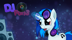 Size: 1920x1080 | Tagged: safe, artist:zipomon, dj pon-3, vinyl scratch, pony, unicorn, g4, abstract background, drool, eyes on the prize, female, headphones, mare, red eyes, solo, sunglasses, tongue out, wallpaper, wrong eye color