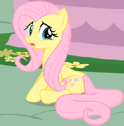 Size: 300x303 | Tagged: safe, screencap, fluttershy, pegasus, pony, a bird in the hoof, g4, season 1, animated, blinking, crying, cute, female, gif, mare, moe, shyabetes, sitting, solo