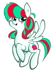 Size: 421x563 | Tagged: safe, artist:shoelacers, blossomforth, pegasus, pony, ask miss blossomforth, g4, ask, female, flying, mare, simple background, solo, white background