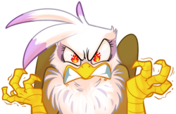 Size: 871x563 | Tagged: safe, artist:php27, gilda, griffon, g4, female, griffon teeth, looking at you, rage, simple background, solo, transparent background