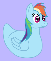 Size: 600x713 | Tagged: safe, artist:arrkhal, rainbow dash, duck, g4, female, pegaduck, rainbow duck, simple background, smiling, solo, species swap