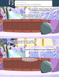 Size: 850x1100 | Tagged: safe, tom, oc, oc:billy, ask terry, 2 panel comic, ask, comic, no pony, plant, spa, speech bubble, telenova, tumblr