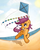 Size: 584x734 | Tagged: safe, artist:secret-pony, scootaloo, pegasus, pony, g4, beach, cloud, cloudy, cute, cutealoo, featured image, female, filly, happy, kite, looking up, mouth hold, running, shadow, smiling, solo