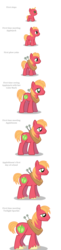 Size: 862x3537 | Tagged: safe, artist:anarchemitis, big macintosh, earth pony, pony, age progression, baby, baby macintosh, baby pony, colt, colt big macintosh, foal, horse collar, male, simple background, solo, stallion, teenage big macintosh, teenager, white background, younger