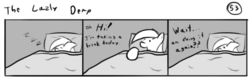 Size: 802x253 | Tagged: safe, artist:tetrapony, derpy hooves, pegasus, pony, comic:the daily derp, g4, bed, comic, female, mare, monochrome, sleeping, solo, the lazly derp, zzz