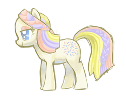 Size: 1044x800 | Tagged: safe, artist:needsmoarg4, confetti (g1), earth pony, pony, g1, g4, female, g1 to g4, generation leap, mare, simple background, smiling, solo, white background