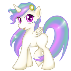 Size: 500x500 | Tagged: safe, artist:rainbow, princess celestia, alicorn, pony, g4, blank flank, female, filly, simple background, solo, transparent background, younger