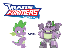 Size: 900x695 | Tagged: safe, artist:inspectornills, spike, robot, g4, male, simple background, transformares, transformerfied, transformers, transformers animated, white background