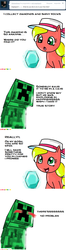 Size: 432x1638 | Tagged: safe, artist:claireannecarr, earth pony, pony, ask maplejack, ask, blushing, cowboys and equestrians, creeper (minecraft), crossover, diamond, female, mad (tv series), mad magazine, maplejack, mare, minecraft, tumblr