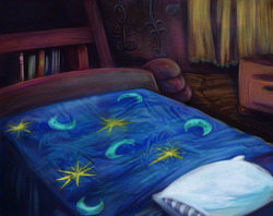 Size: 3000x2376 | Tagged: safe, artist:buttercupsaiyan, bed, chamber, high res, no pony, pillow