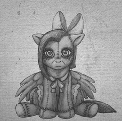 Size: 655x652 | Tagged: safe, artist:aisu-isme, oc, oc only, oc:lulu belle, pony, clothes, creepy ponies, grayscale, looking at you, monochrome, solo