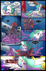 Size: 893x1363 | Tagged: safe, artist:madmax, princess celestia, the smooze, alicorn, pony, comic:battle for equestria, g1, g4, battle for equestria, comic, exodia, female, g1 meets g4, mare, princess