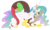 Size: 1000x597 | Tagged: safe, artist:bux, discord, princess celestia, alicorn, draconequus, pony, g4, duo, eyes closed, female, frown, male, mare, neck nuzzle, nuzzling, open mouth, ship:dislestia, shipping, simple background, smiling, straight, surprised, transparent background