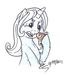 Size: 1154x1280 | Tagged: safe, artist:buttercupsaiyan, trixie, pony, unicorn, g4, eating, female, mare, pinecone, solo, trixie eating pinecones