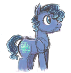 Size: 638x659 | Tagged: safe, artist:needsmoarg4, clever clover, earth pony, pony, g2, g4, g2 to g4, generation leap, male, simple background, sketch, smiling, solo, stallion, white background