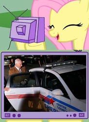 Size: 604x827 | Tagged: safe, fluttershy, human, pegasus, pony, g4, exploitable meme, female, irl, irl human, jerry sandusky, mare, meme, photo, tv meme