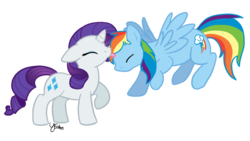 Size: 929x524 | Tagged: safe, artist:selective-yellow, rainbow dash, rarity, pegasus, pony, unicorn, g4, eyes closed, female, lesbian, licking, mare, ship:raridash, shipping, simple background, transparent background