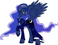 Size: 3155x2446 | Tagged: safe, artist:azurainalis, princess luna, alicorn, pony, g4, 70s, afro, alternate hairstyle, clothes, disco, dress, ear piercing, female, high res, mare, piercing, raised hoof, simple background, solo, transparent background