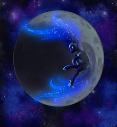 Size: 1069x1155 | Tagged: safe, artist:c-puff, nightmare moon, alicorn, pony, g4, female, flying, mare, moon, solo