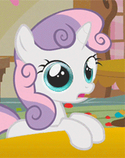 Size: 180x226 | Tagged: safe, edit, edited screencap, screencap, sweetie belle, pony, unicorn, g4, animated, eyes, female, filly, gif, gif for breezies, loading, microsoft windows, picture for breezies, solo, sweetie bot, windows 7, windows vista